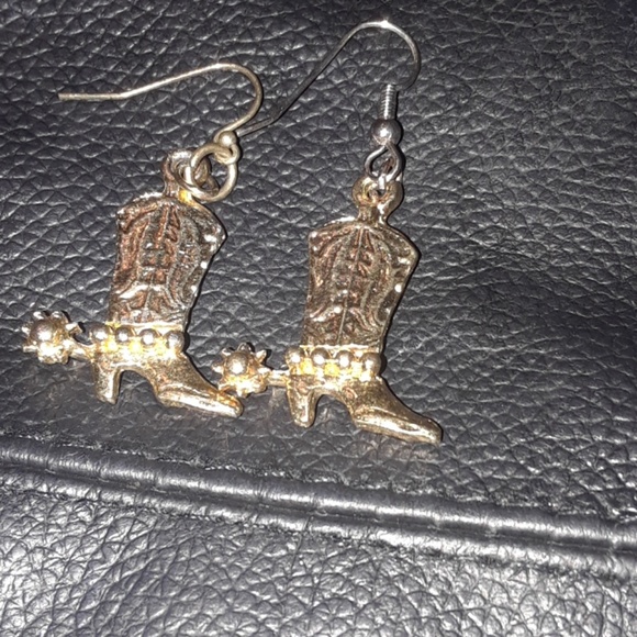 none Jewelry - Pierced cowboy boot earrings.